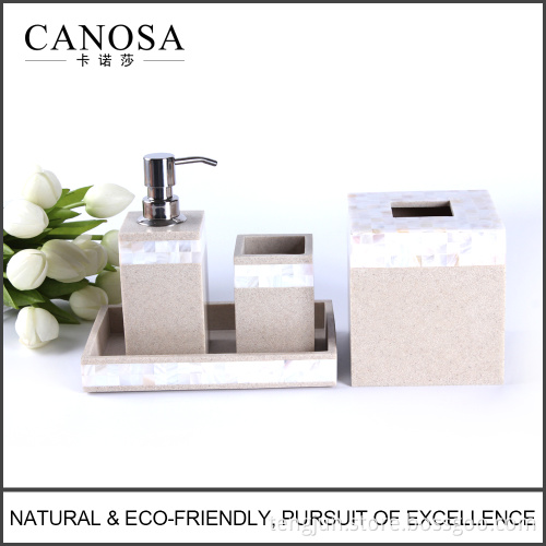 Sandstone Resin Bathroom Accessory Sets for Hotel